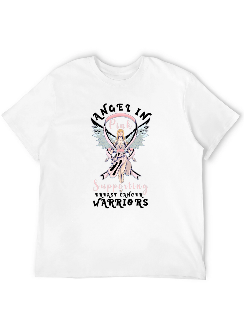 Breast Cancer Awareness Angel In Pink T-Shirt