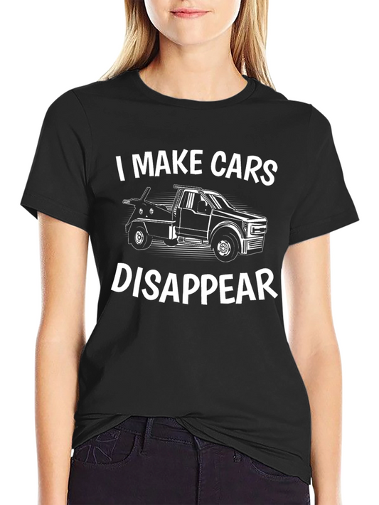 I Make Cars Disappear Black Graphic Tee