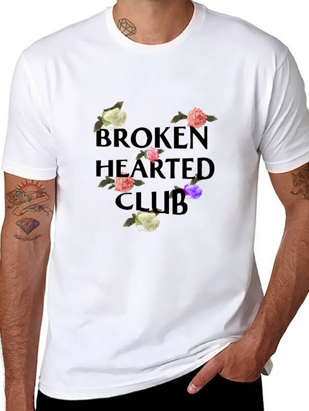 Broken Hearted Club Graphic Tee - Black