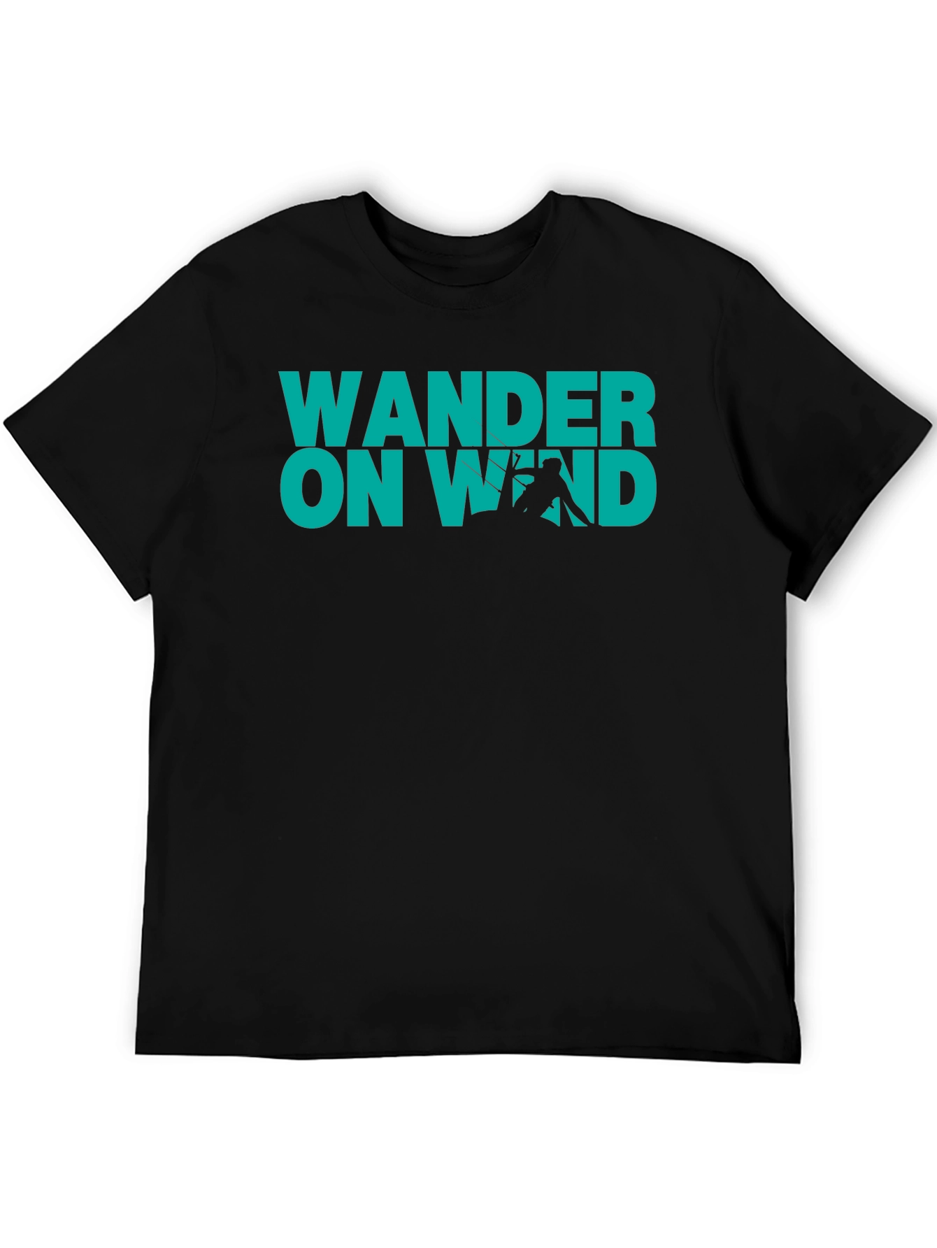 Wander On Wind Black Graphic T-Shirt