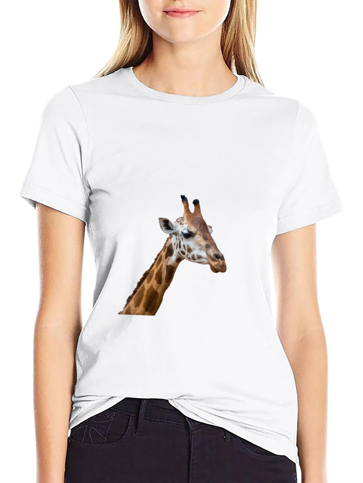 Giraffe Graphic Tee - Black Casual T-Shirt