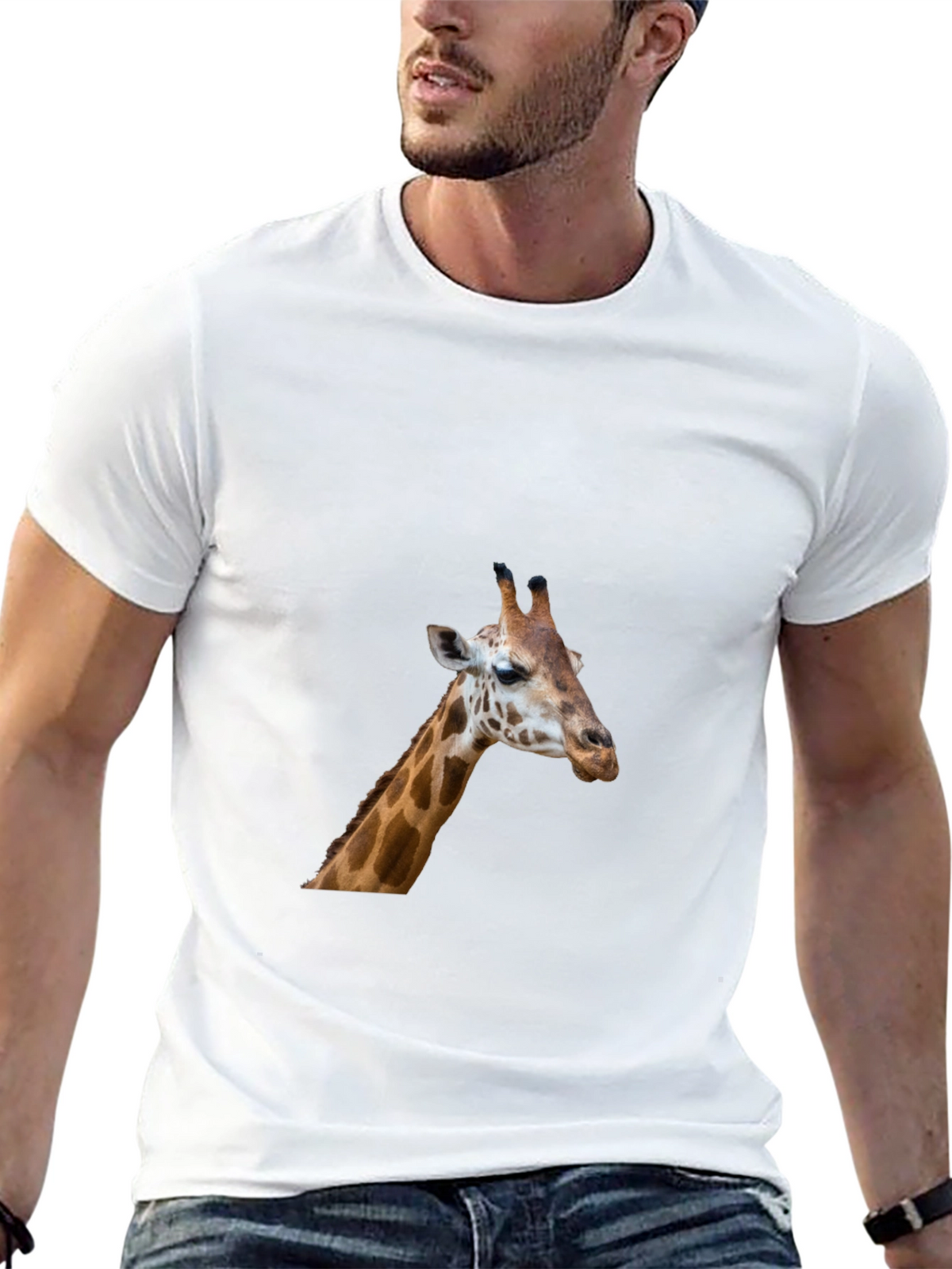 Giraffe Graphic Tee - Black Casual T-Shirt