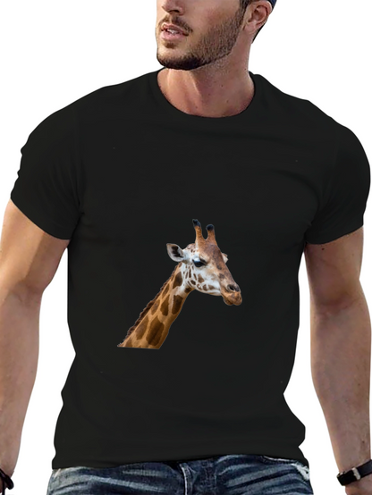 Giraffe Graphic Tee - Black Casual T-Shirt