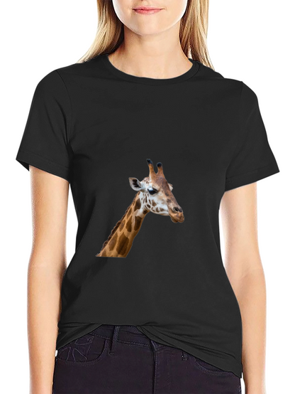 Giraffe Graphic Tee - Black Casual T-Shirt