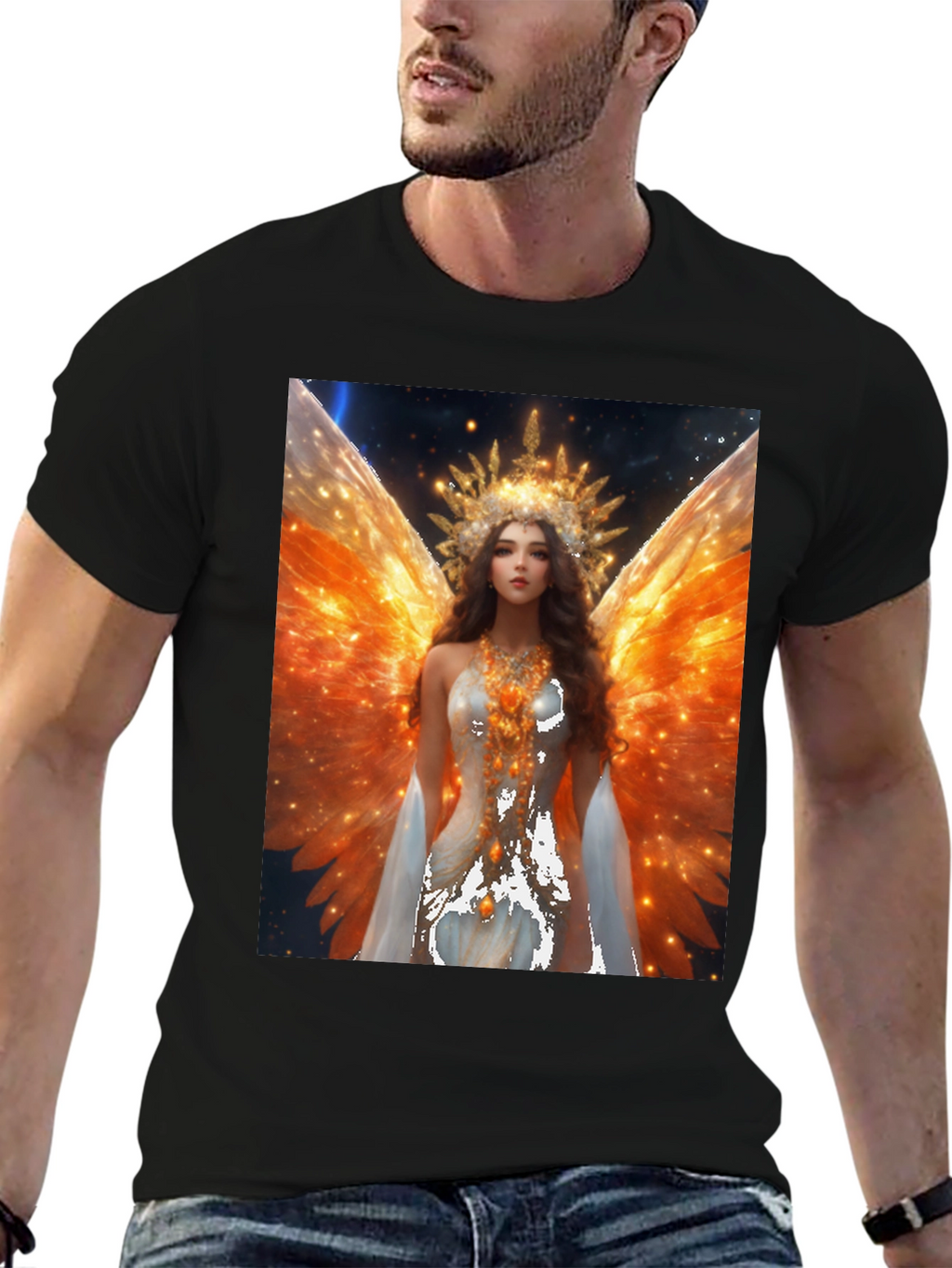 Angel Wings Graphic T-Shirt - Celestial Art Tee
