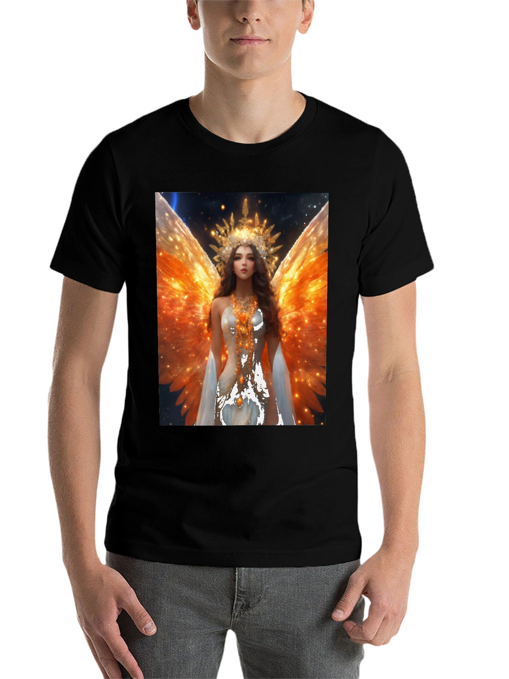 Angel Wings Graphic T-Shirt - Celestial Art Tee