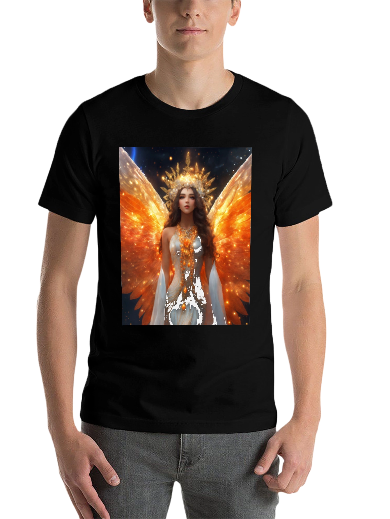 Angel Wings Graphic T-Shirt - Celestial Art Tee