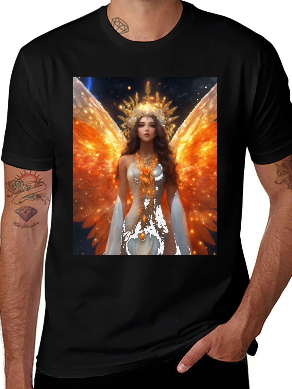 Angel Wings Graphic T-Shirt - Celestial Art Tee