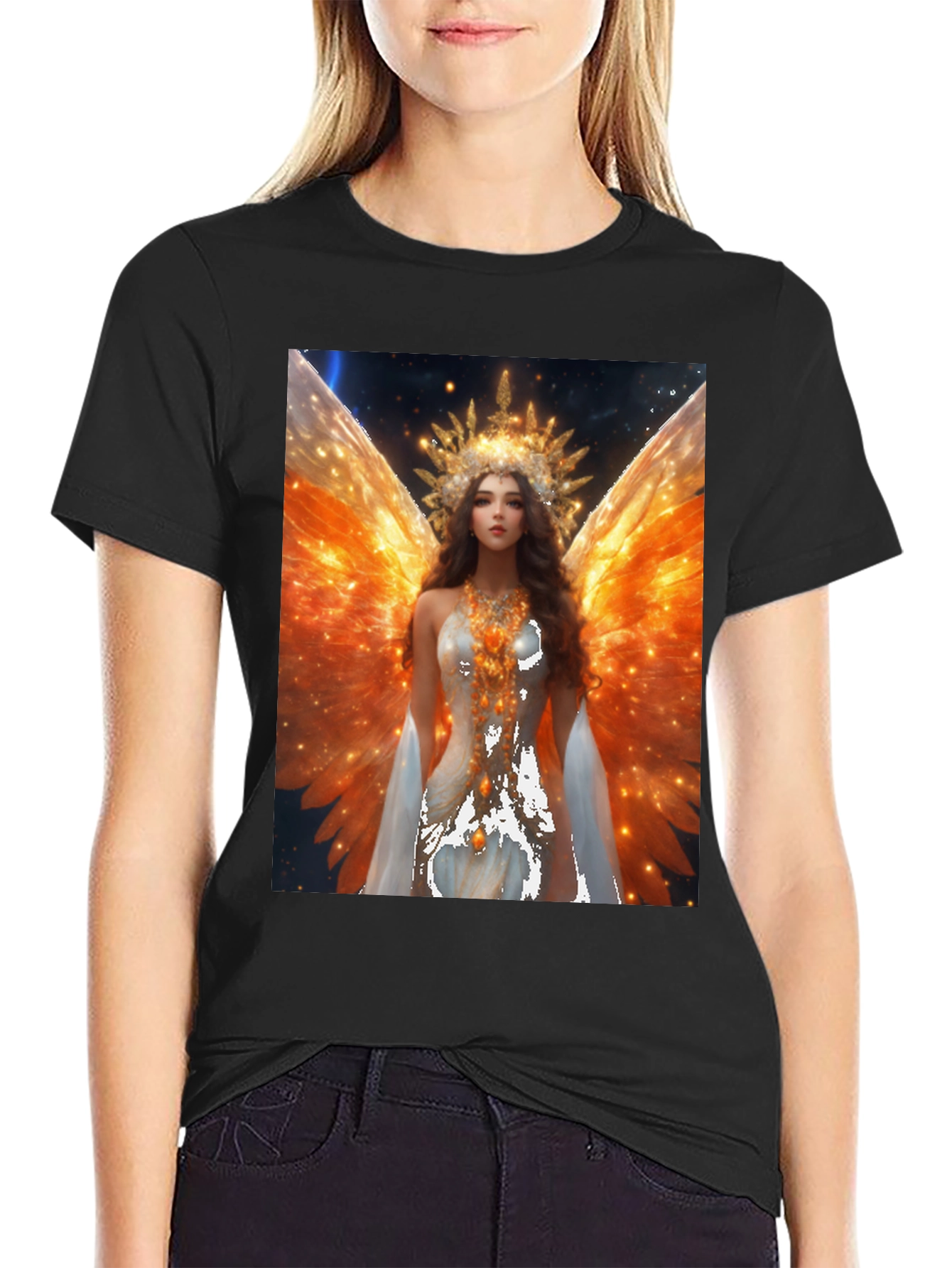 Angel Wings Graphic T-Shirt - Celestial Art Tee
