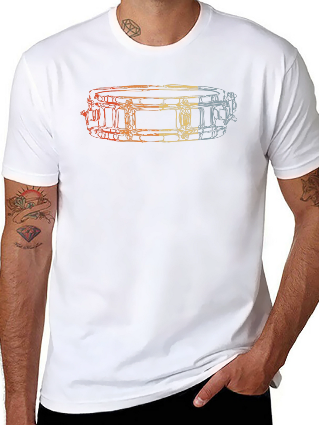 Drummer Snare Drum Graphic Tee - Black