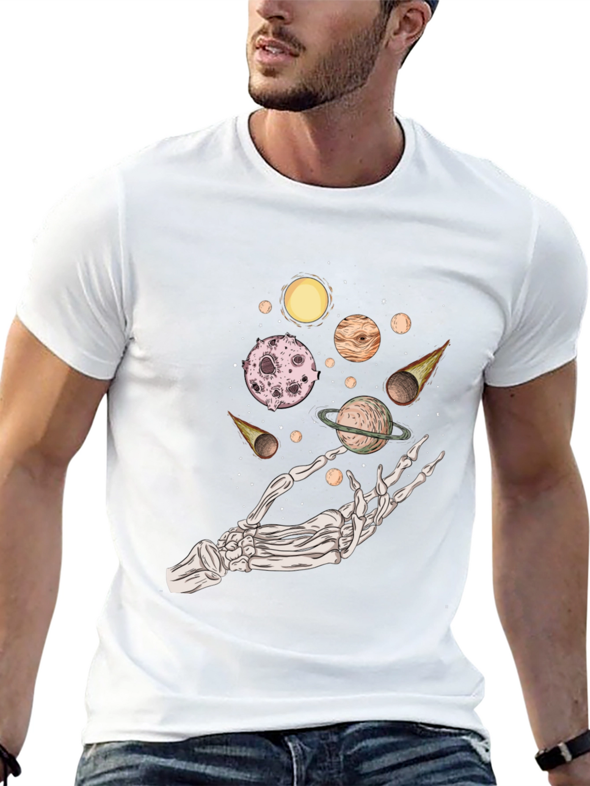 Cosmic Skeleton Hand T-Shirt