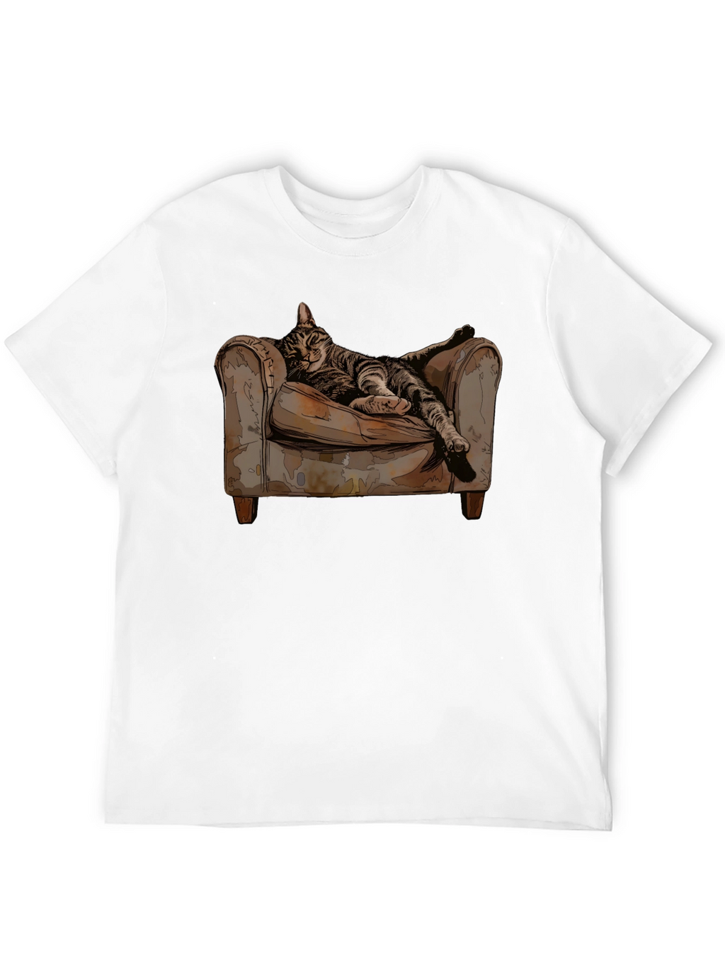 Relaxed Cat in Chair Graphic Tee