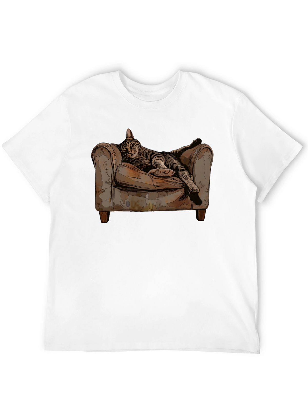 Relaxed Cat in Chair Graphic Tee