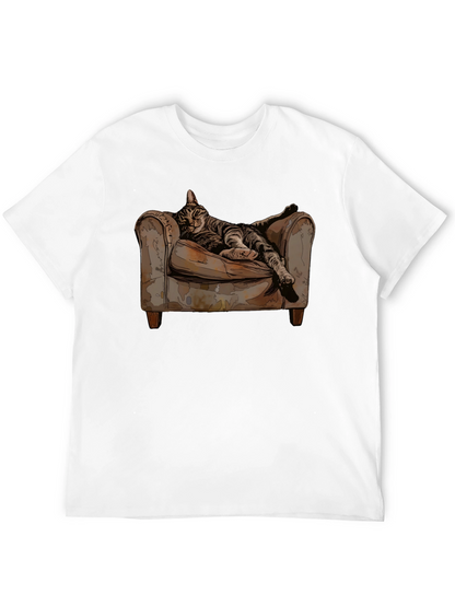 Relaxed Cat in Chair Graphic Tee