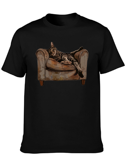 Relaxed Cat in Chair Graphic Tee