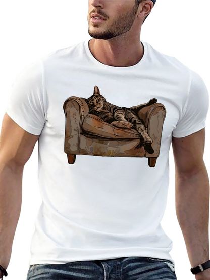 Relaxed Cat in Chair Graphic Tee