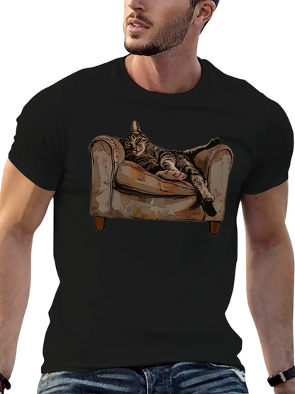 Relaxed Cat in Chair Graphic Tee