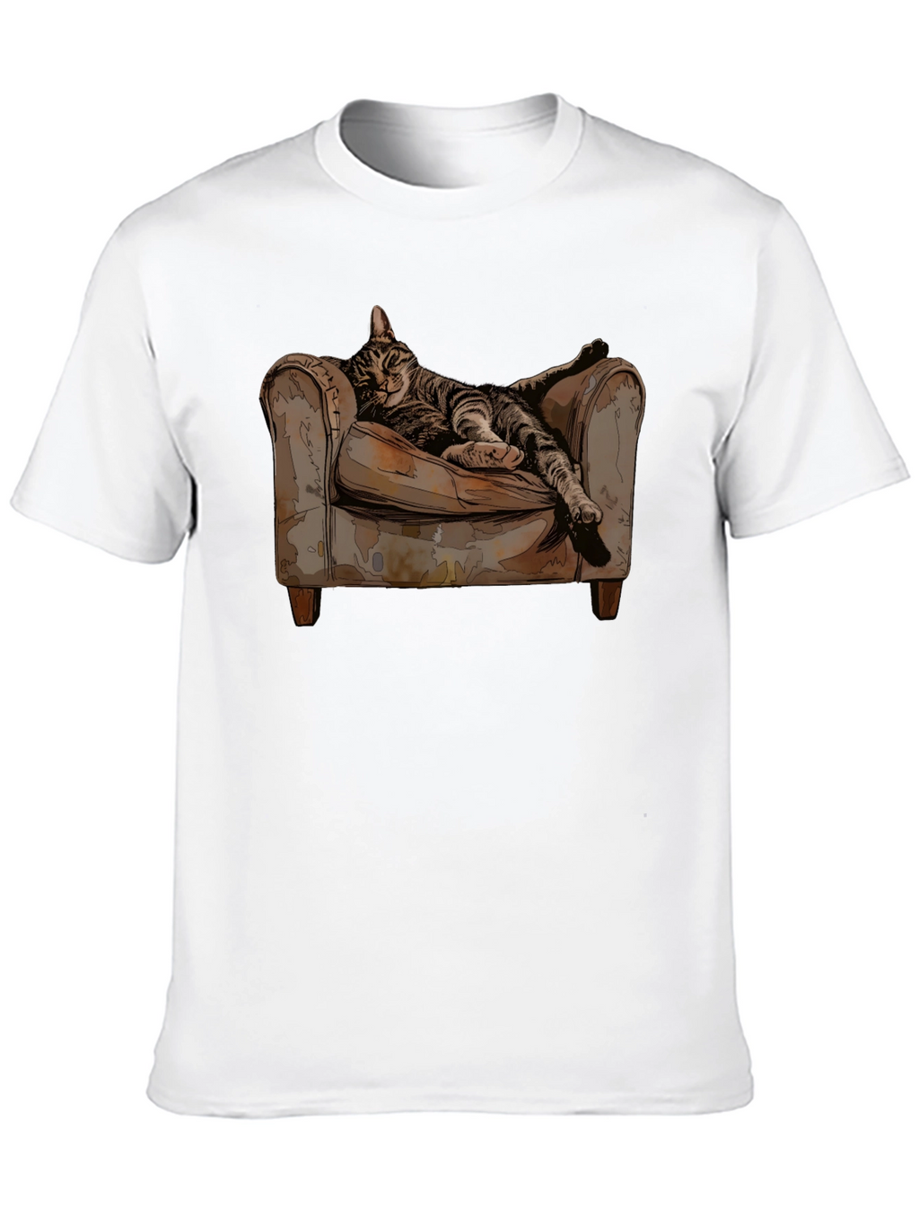 Relaxed Cat in Chair Graphic Tee