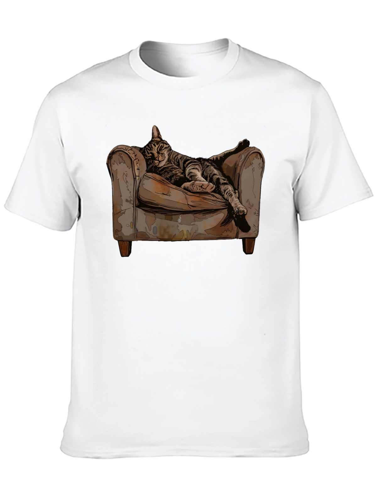 Relaxed Cat in Chair Graphic Tee