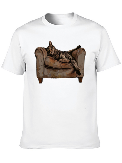 Relaxed Cat in Chair Graphic Tee