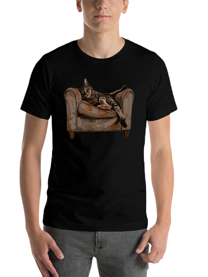 Relaxed Cat in Chair Graphic Tee