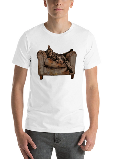 Relaxed Cat in Chair Graphic Tee
