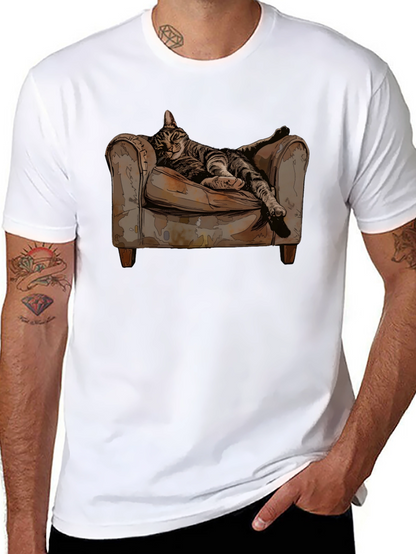 Relaxed Cat in Chair Graphic Tee