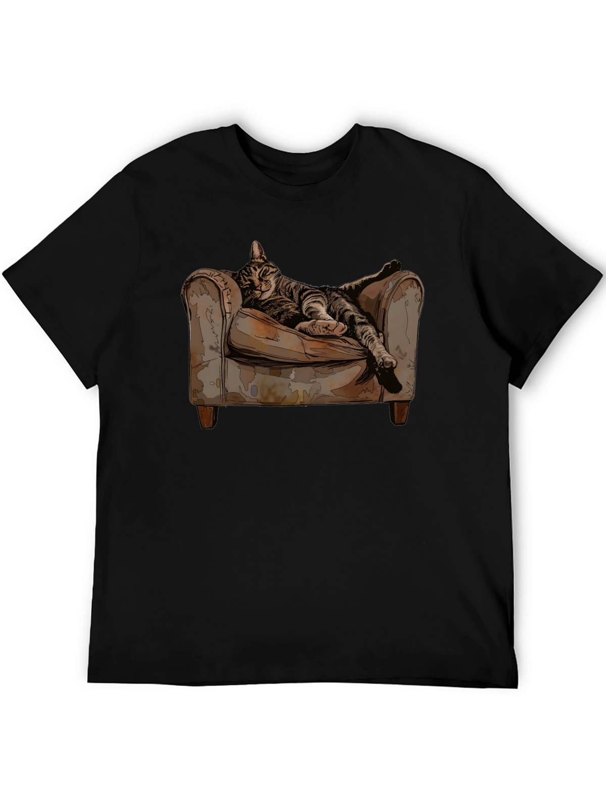 Relaxed Cat in Chair Graphic Tee