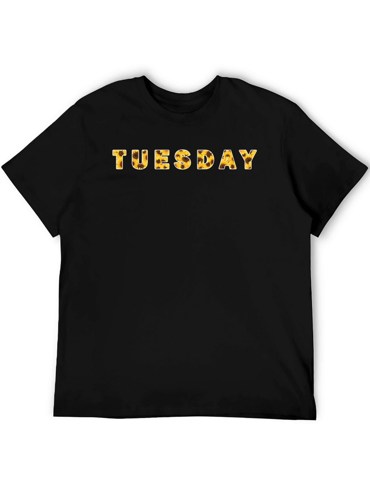 Tuesday Sunflower Print Black T-Shirt