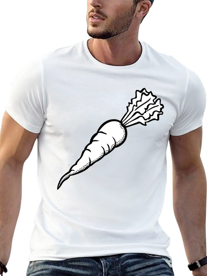 Carrot Graphic Tee - Black Casual Style