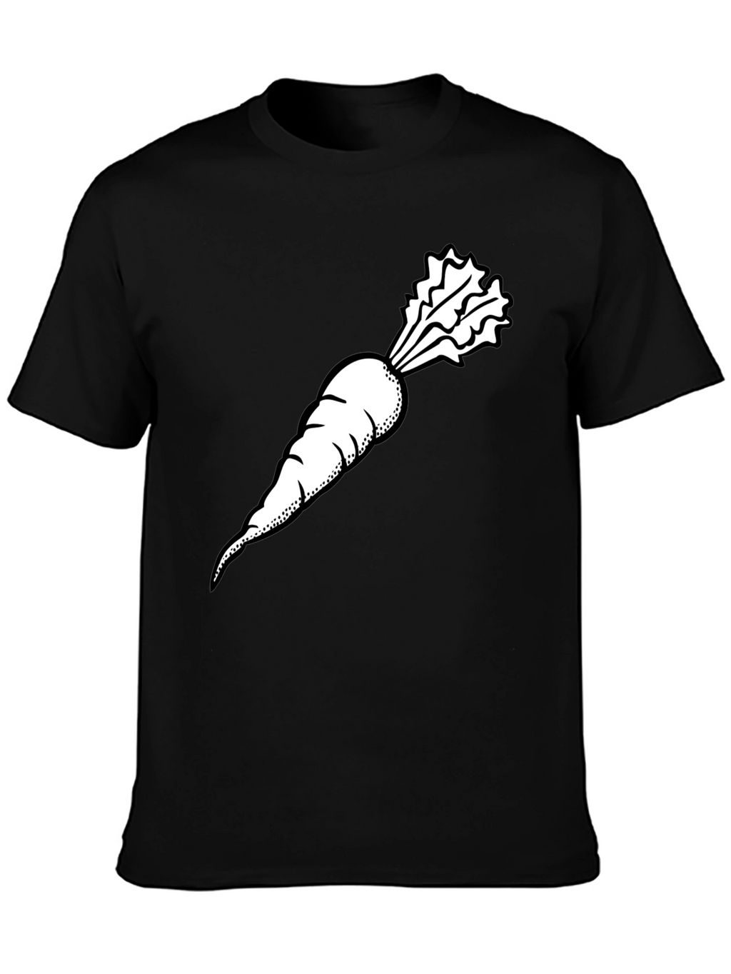 Carrot Graphic Tee - Black Casual Style