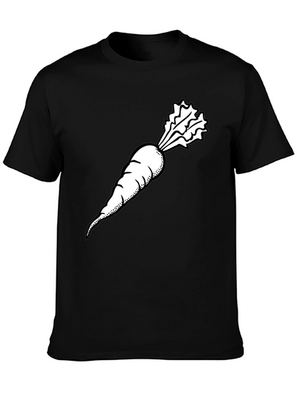 Carrot Graphic Tee - Black Casual Style