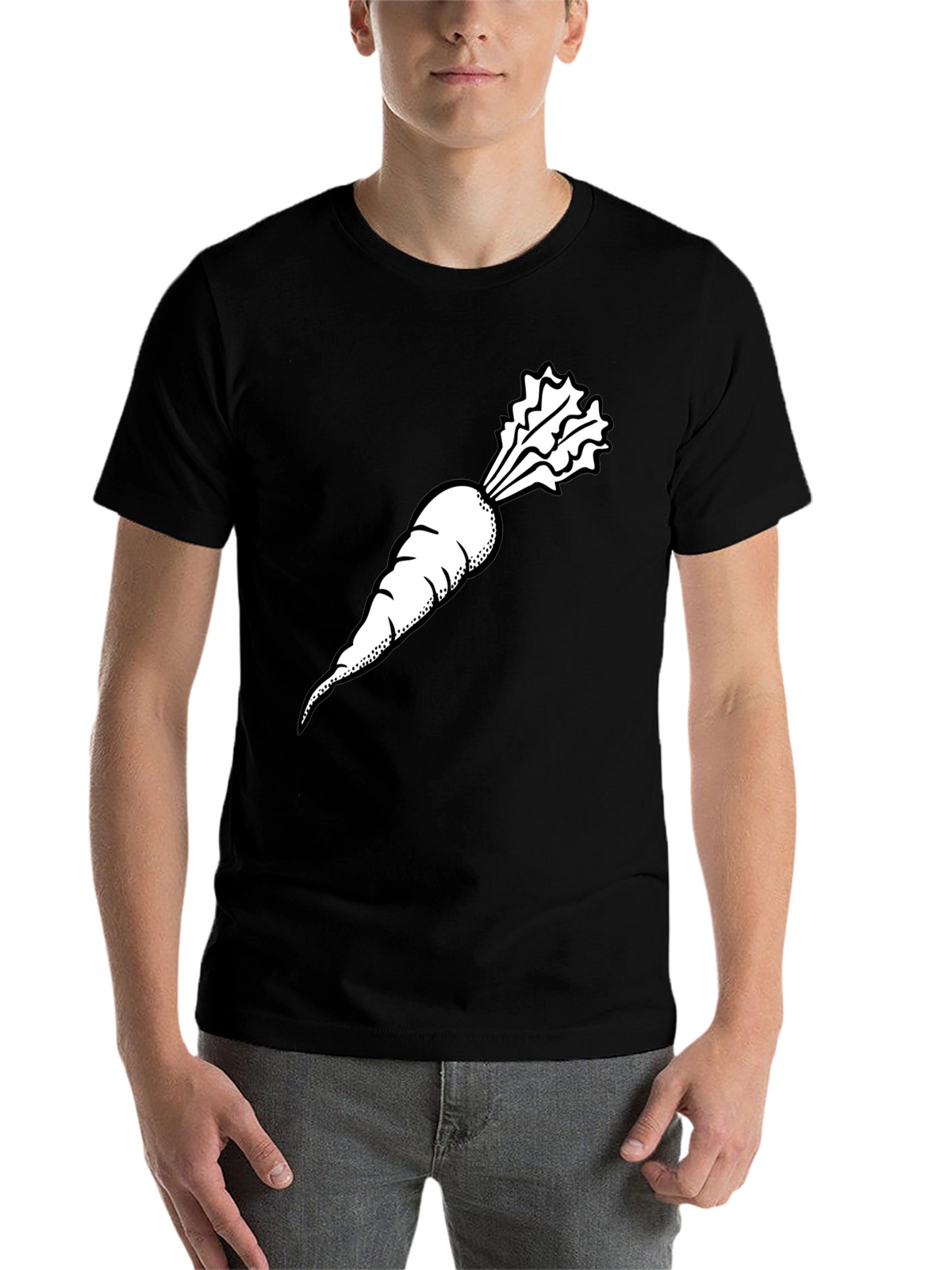 Carrot Graphic Tee - Black Casual Style