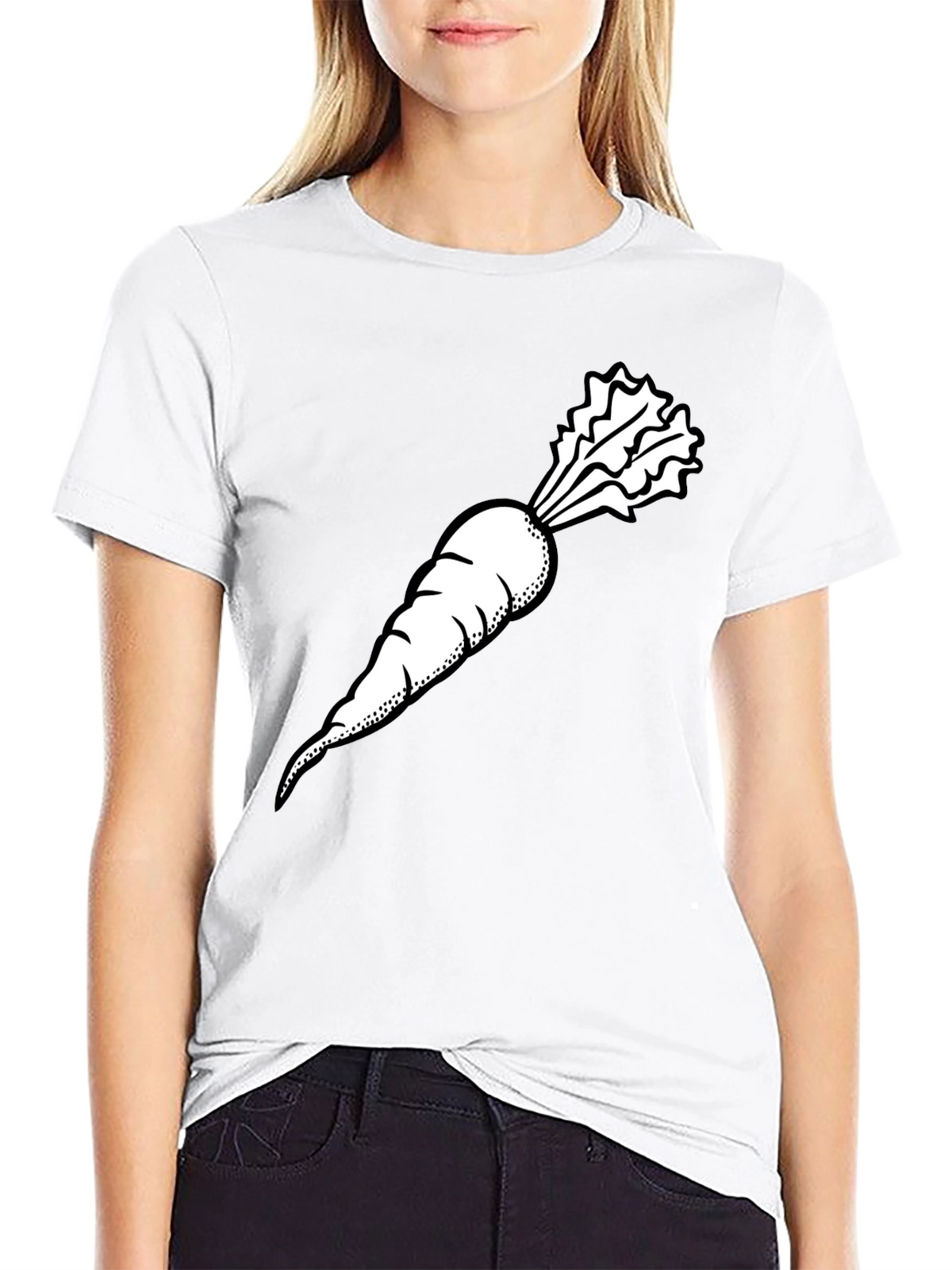 Carrot Graphic Tee - Black Casual Style