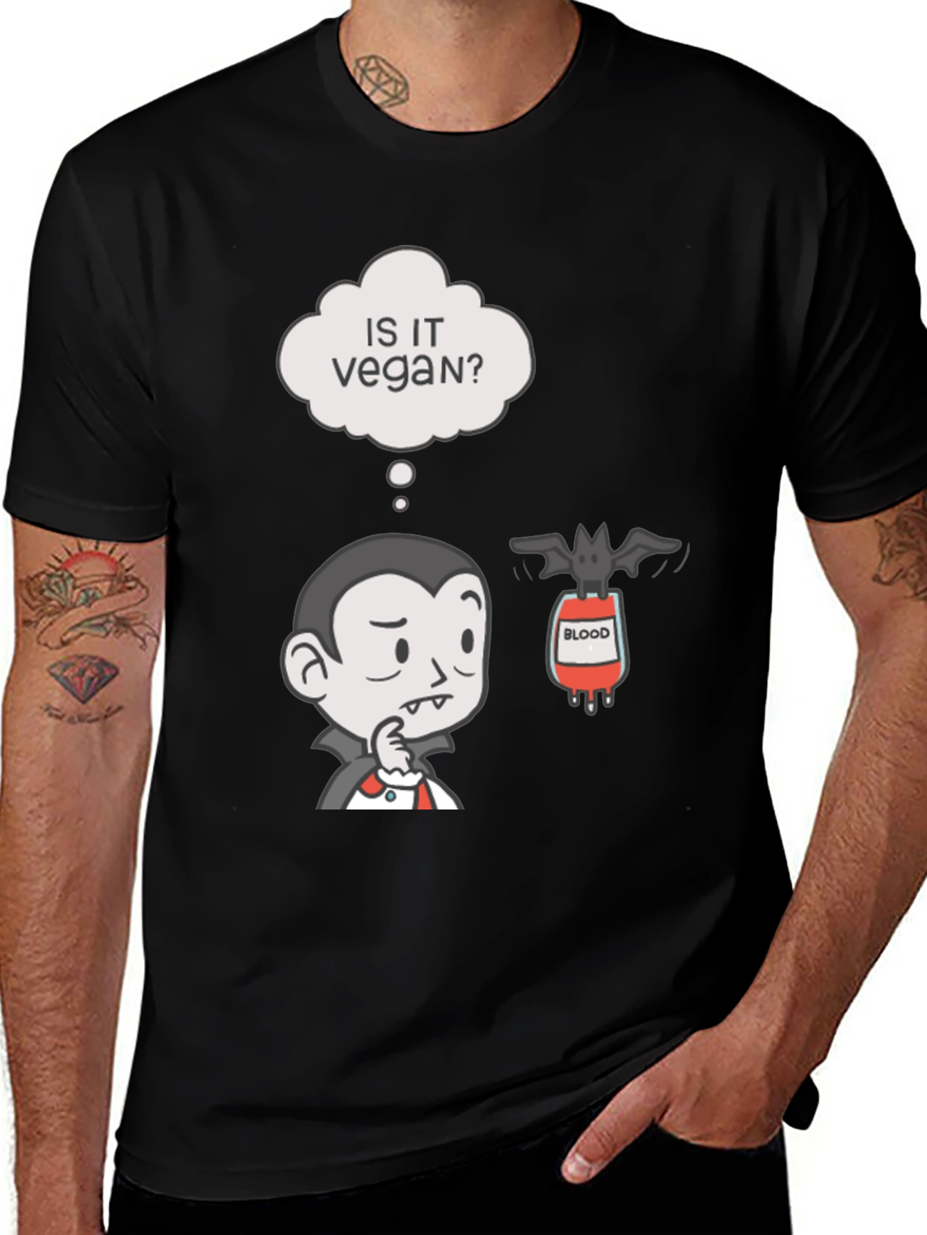 Vegan Vampire Humor T-Shirt