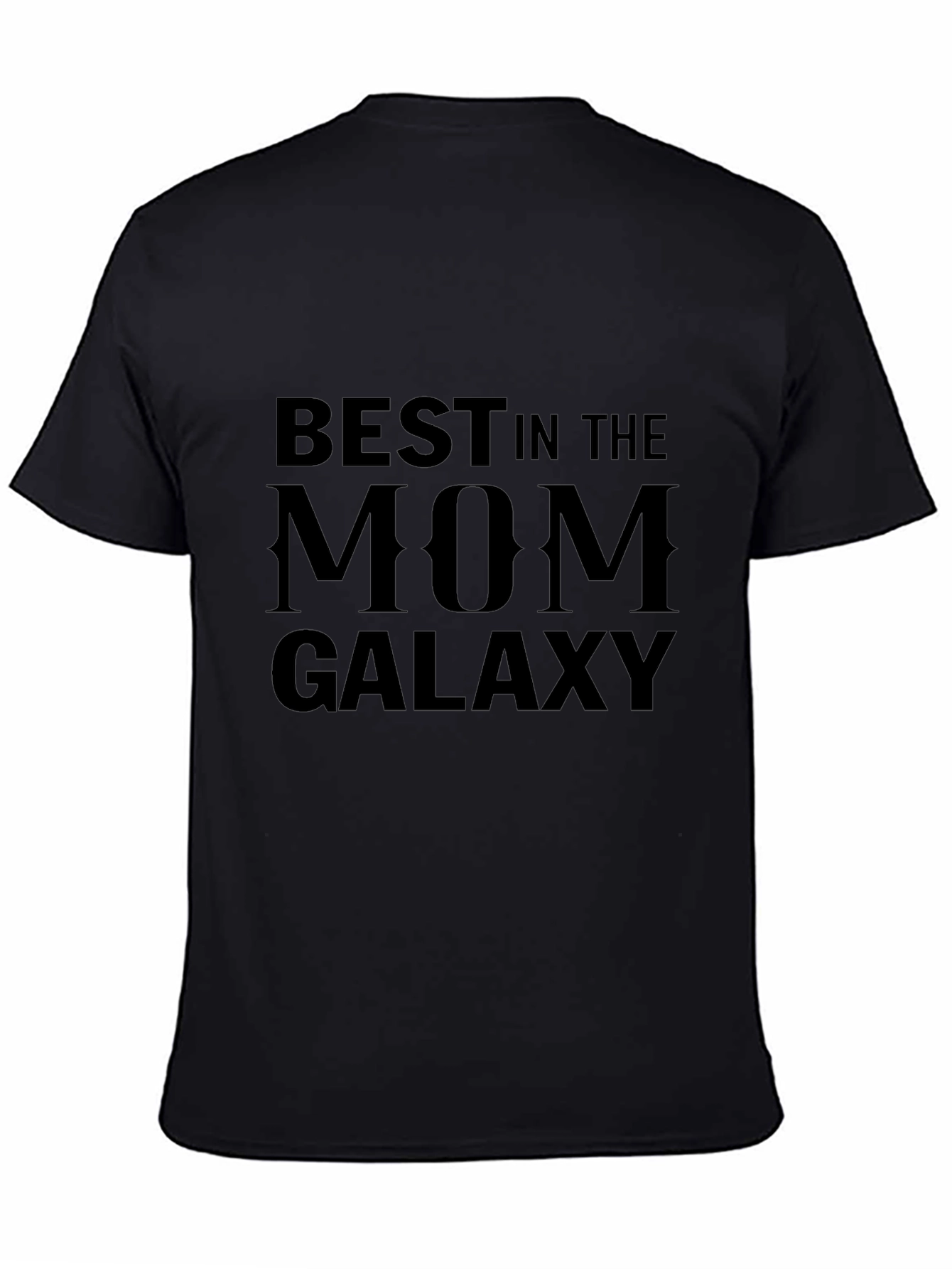 Best in the Mom Galaxy Black Graphic T-Shirt