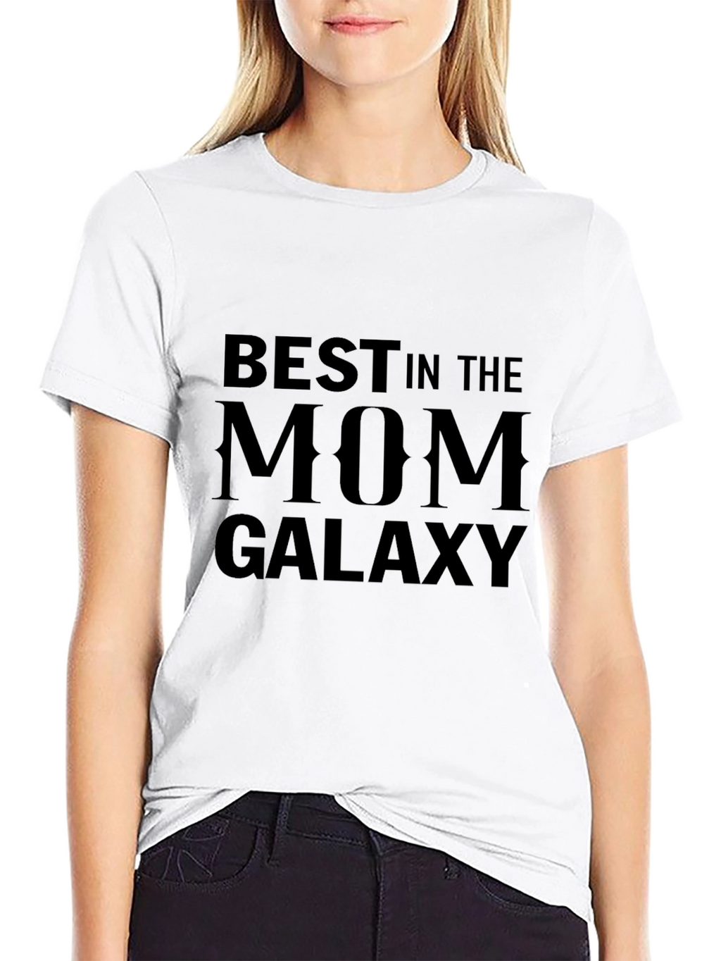 Best in the Mom Galaxy Black Graphic T-Shirt