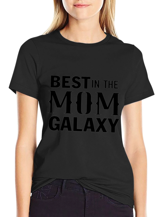 Best in the Mom Galaxy Black Graphic T-Shirt