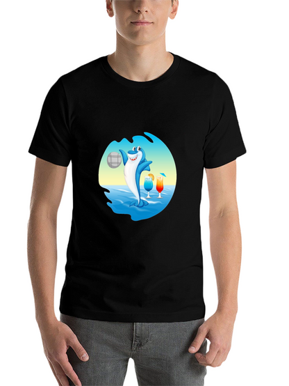 Shark Beach Volleyball Graphic T-Shirt
