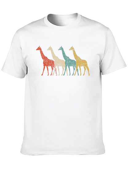 Retro Giraffe Graphic Tee - Black Unisex T-Shirt