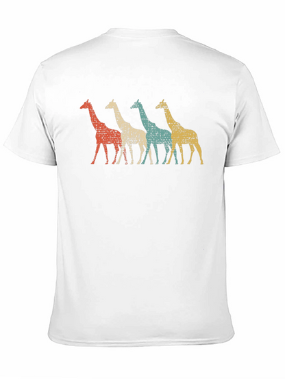 Retro Giraffe Graphic Tee - Black Unisex T-Shirt