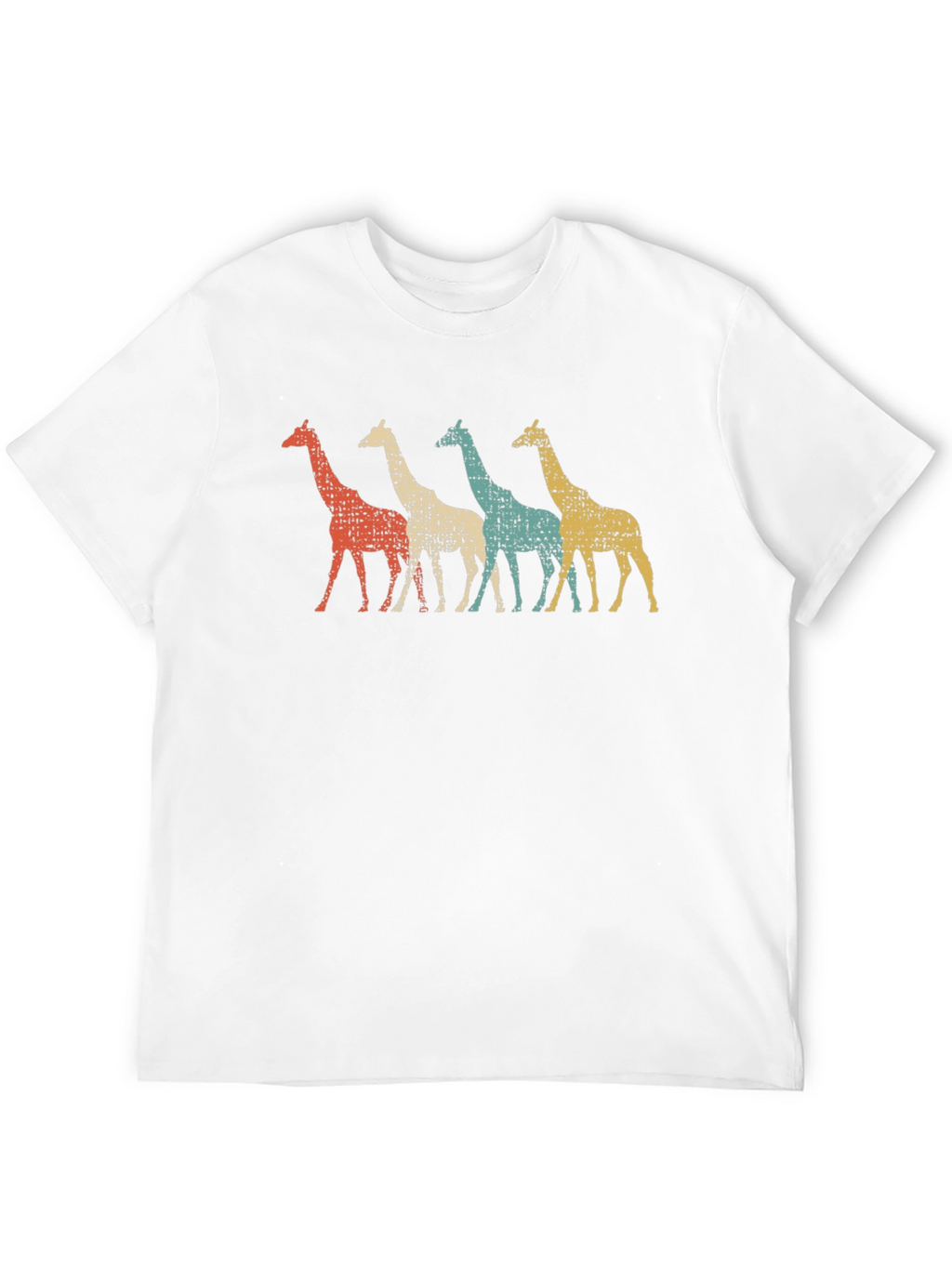 Retro Giraffe Graphic Tee - Black Unisex T-Shirt