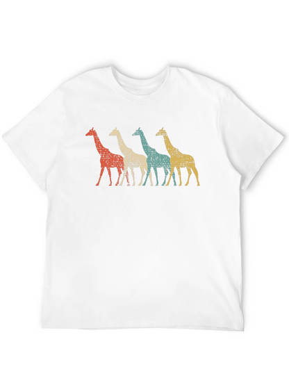 Retro Giraffe Graphic Tee - Black Unisex T-Shirt