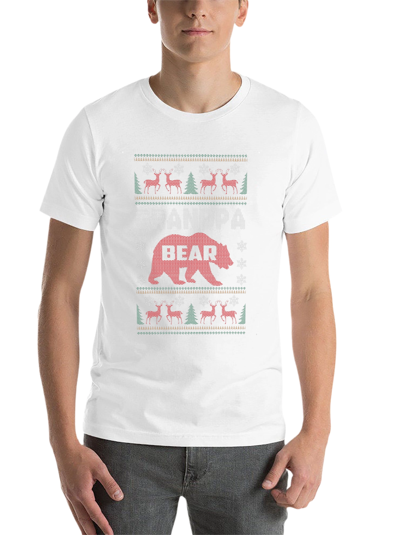 Grandpa Bear Ugly Christmas Sweater Style T-Shirt