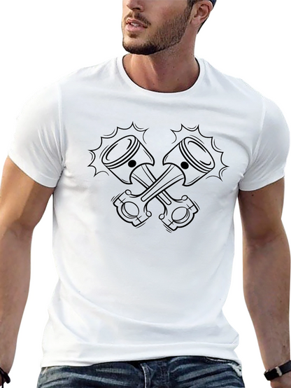 Crossed Pistons Graphic Tee - Black