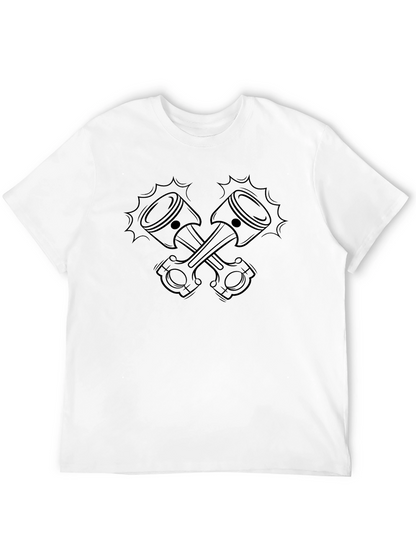 Crossed Pistons Graphic Tee - Black