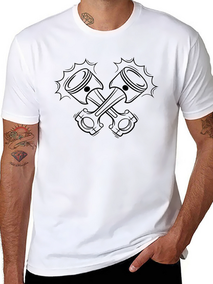 Crossed Pistons Graphic Tee - Black