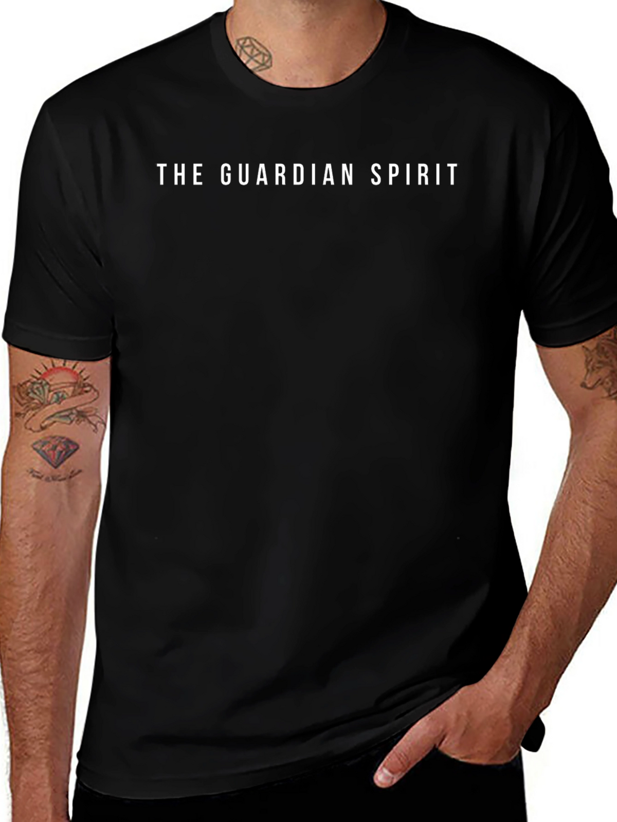 The Guardian Spirit Black Graphic T-Shirt