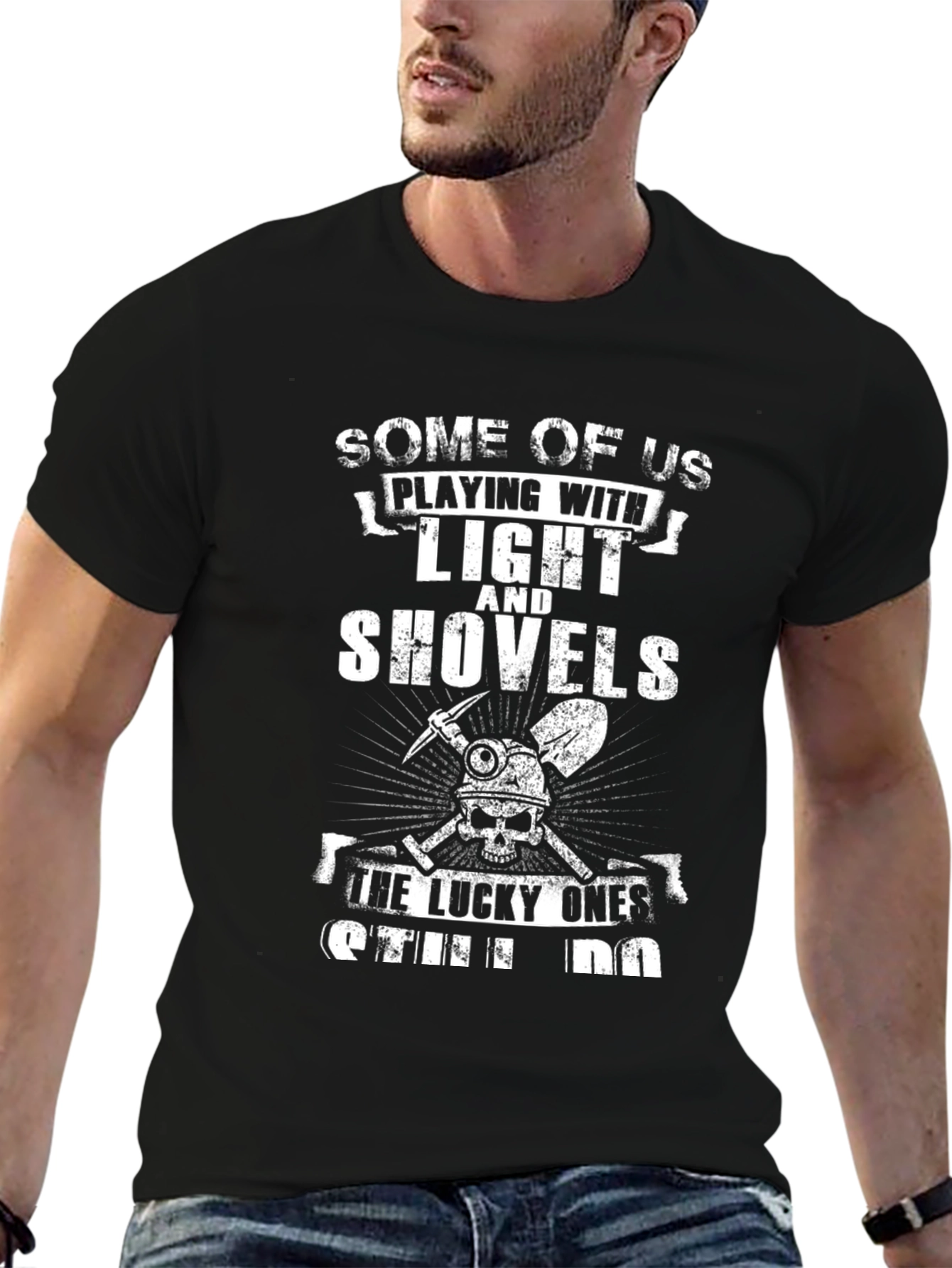 Light and Shovels Graphic T-Shirt - Black