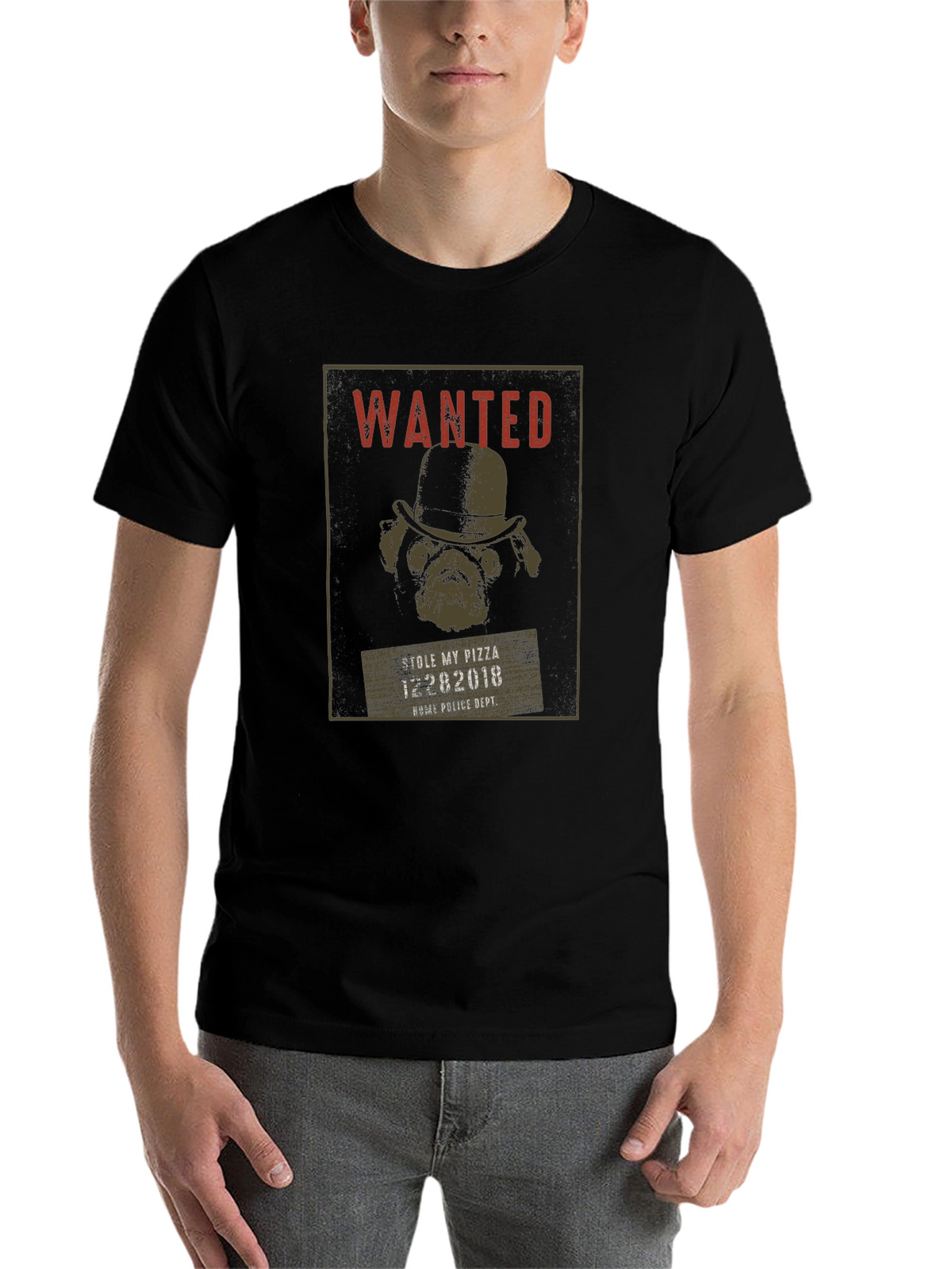 Wanted Pug Pizza Thief T-Shirt